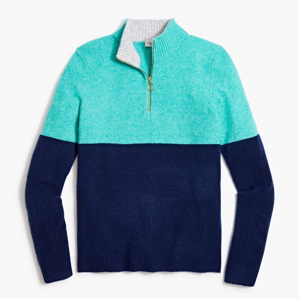 J. Crew Color Block Sweater Premium Yarn Blend